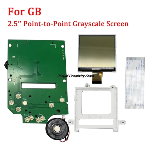 Imagen 1 del producto Kits de pantalla LCD IPS de escala de grises de tamaño Original para GameBoy GB DMG, pantalla de punto a punto, kits de pantalla LCD de brillo destacado