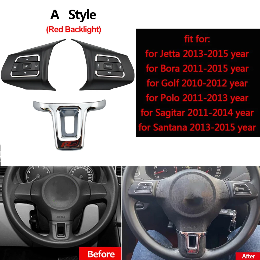 

Modified Multifunction Steering Wheel Control Switch Volume Button Audio Switch Phone Button For VW Golf 7 Jetta MK6 Polo