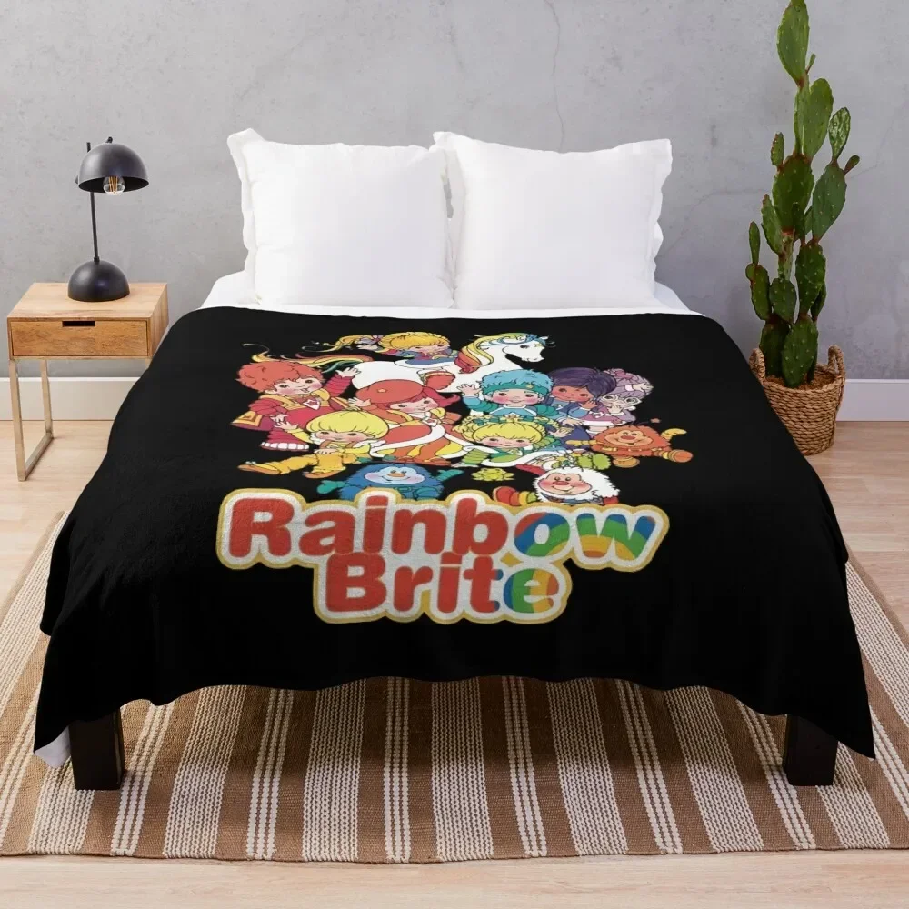 

Rain.bow Brite Throw Blanket For Sofa Thin Camping wednesday Moving Blankets throw blanket blankets for beds