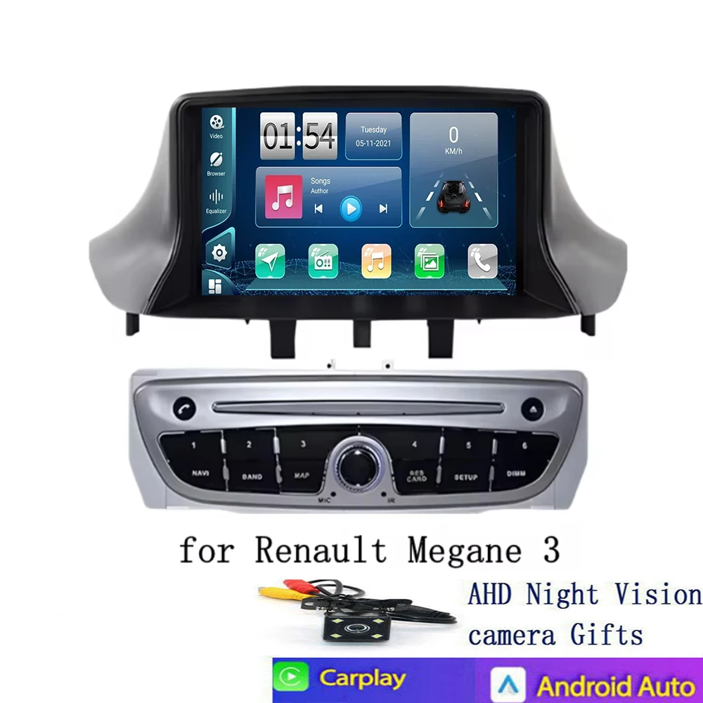 أندرويد 14 راديو لاسلكي CarPlay راديو تلقائي لرينو ميجان 3 2008 2009 2010 2011 2012 2013 2014 نظام تحديد المواقع autoradio 2din #1