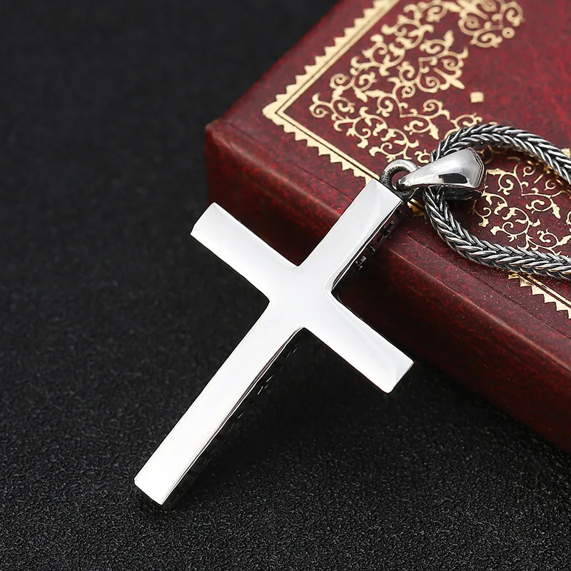 S925 Sterling Silver Charms Pendants for Women Men New Fashion Hip Hop Baking-varnish Cross Amulet Jewelry Wholesale