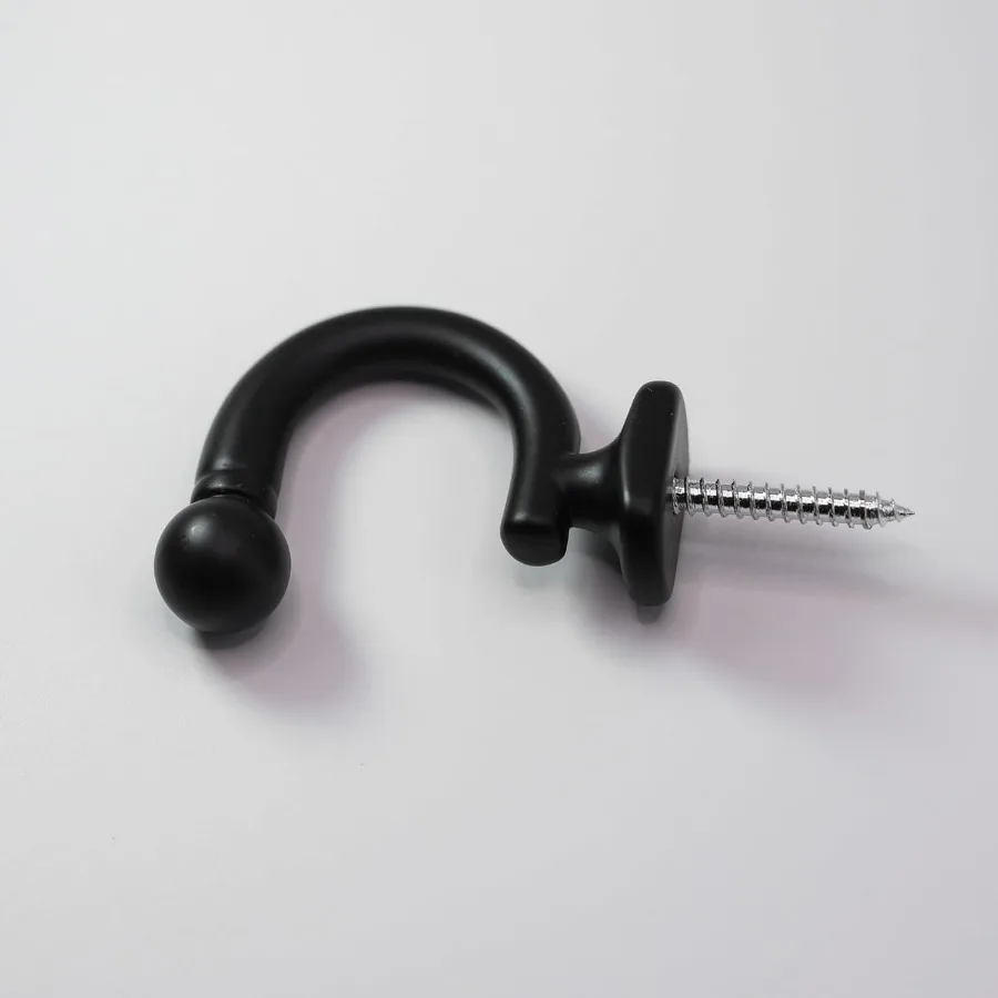 Confezione da 4 fermacravatte per tende in lega di zinco per fermacravatte per tendaggi montate a parete in nero opaco Ganci fermacravatte per tende durevoli ed eleganti
