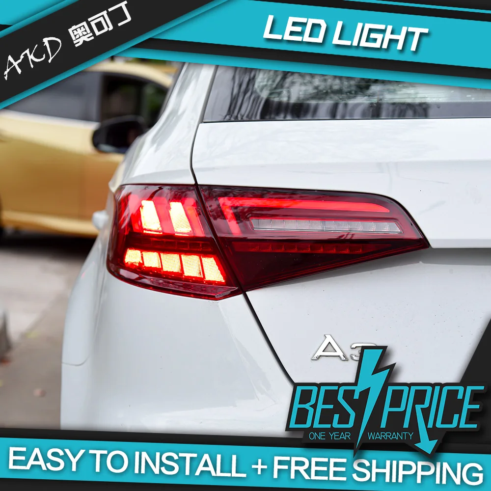 AKD Rear Lights for A3 Sportback  LED Tail Light 2013-2016 S3 Rear Lamp DRL Dynamic Signal Reverse Automotive Accessories