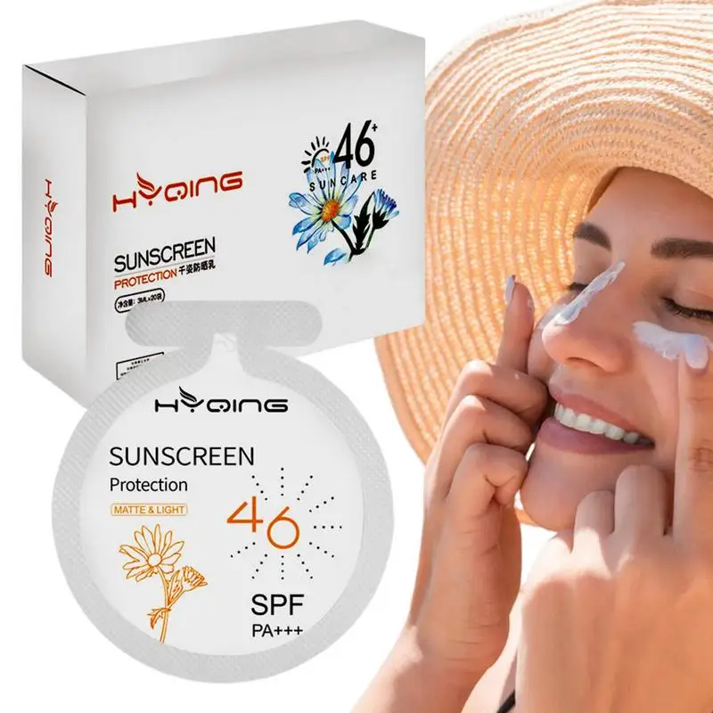 Travel Size Sunscreen 20 Packs Waterproof Sunscreen For Full Body Non-Greasy Sun Protection Supplies For Travel Picnic Camping