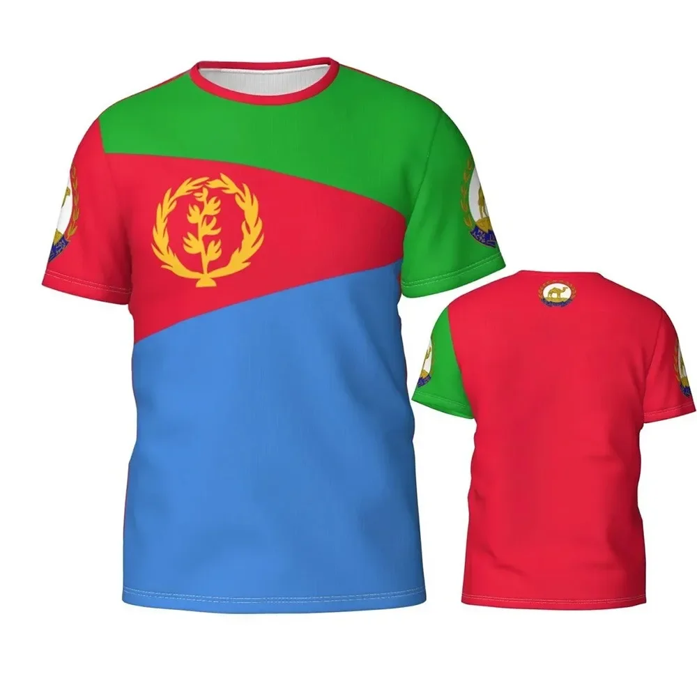 3D Bandeira Eritreia Impresso T-Shirt, Camisolas masculinas e femininas, Team Vestuário, Fãs de Futebol Presente