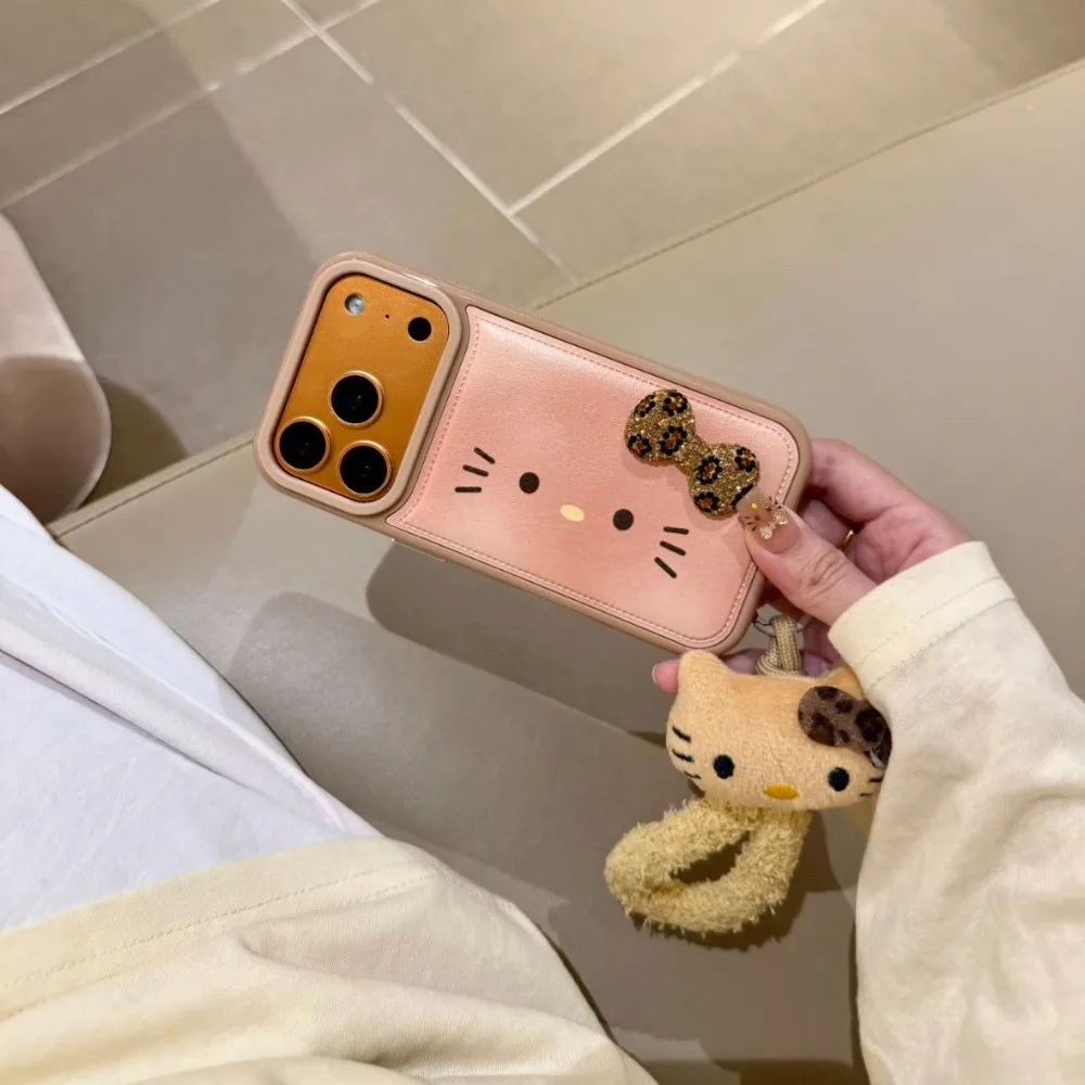 Kawaii HelloKitty شريط للرسغ لينة للصدمات جراب هاتف آيفون 17 16 15 14 زائد 13 12 برو ماكس 11 الكرتون الحبل غطاء #1