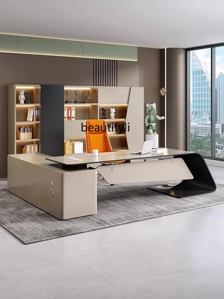 Light Luxury and Simplicity Director of Modern High-End Atmospheric Manager Boss Desk Simple Computer Desk