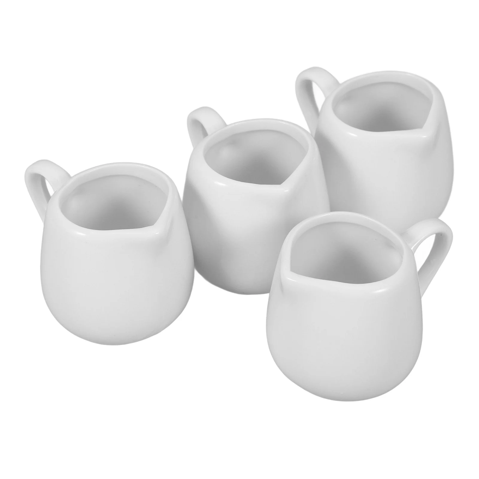 

4 pcs Ceramic Jugs Multi-Purpose Sauce Jugs With Handle Coffee Creamer Mini Milk Pot Kitchen Storage Container For Sauce