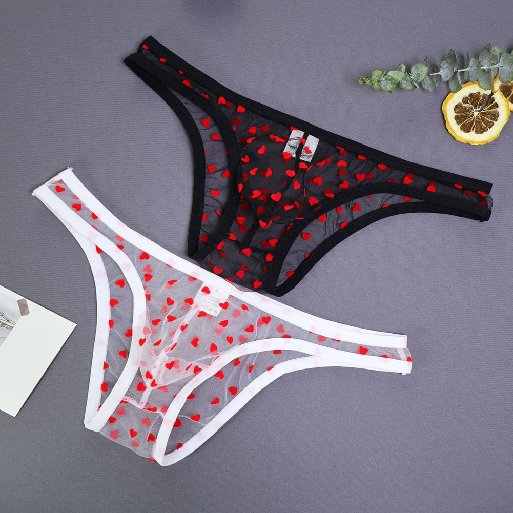 

See Through Thong Breathable Briefs Casual Wear Everyday Use Stylish Underwear Classic Print Design Comfortable Fit