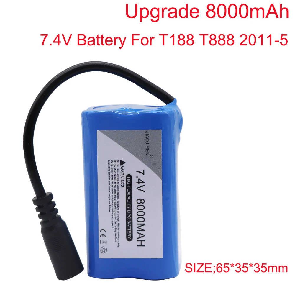 

High capacity 7.4V 8000mah 2S rechargeable Lipo battery For T188 T888 2011-5 RC Fish Finder Fishing Bait toys Boats Spare Parts