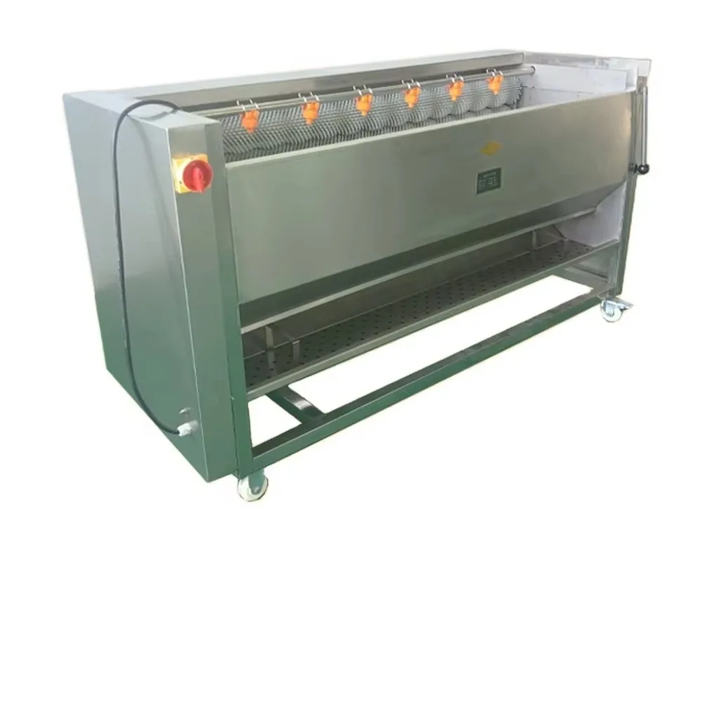 Commercial Ginger Washing Peeling Machine Fruit Vegetable Peeler with Gentle Brush Cleaning for Restaurant Kitchen