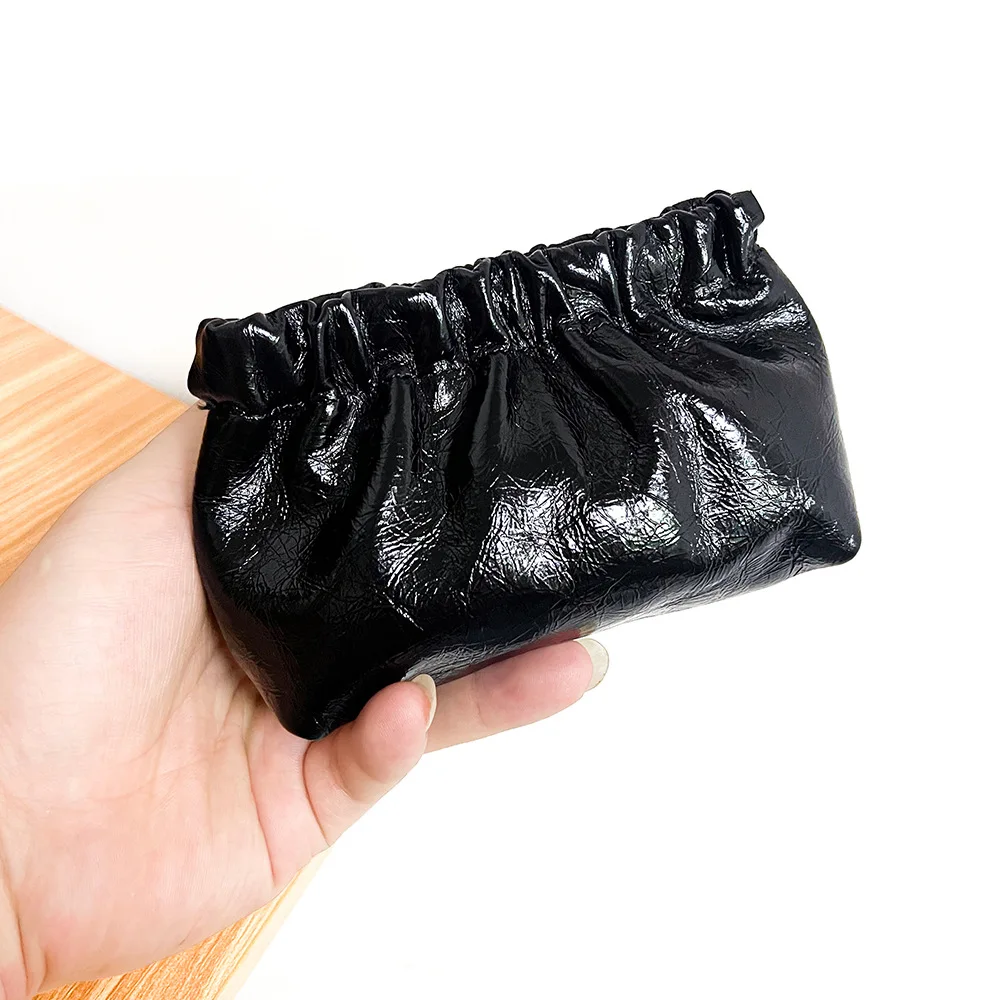

Soft Leather Wallets for Women Compact Clutch Coin Purse Ladies Portable Change Pouch Wrinkle Coin Holders with Shrapnel Opening
