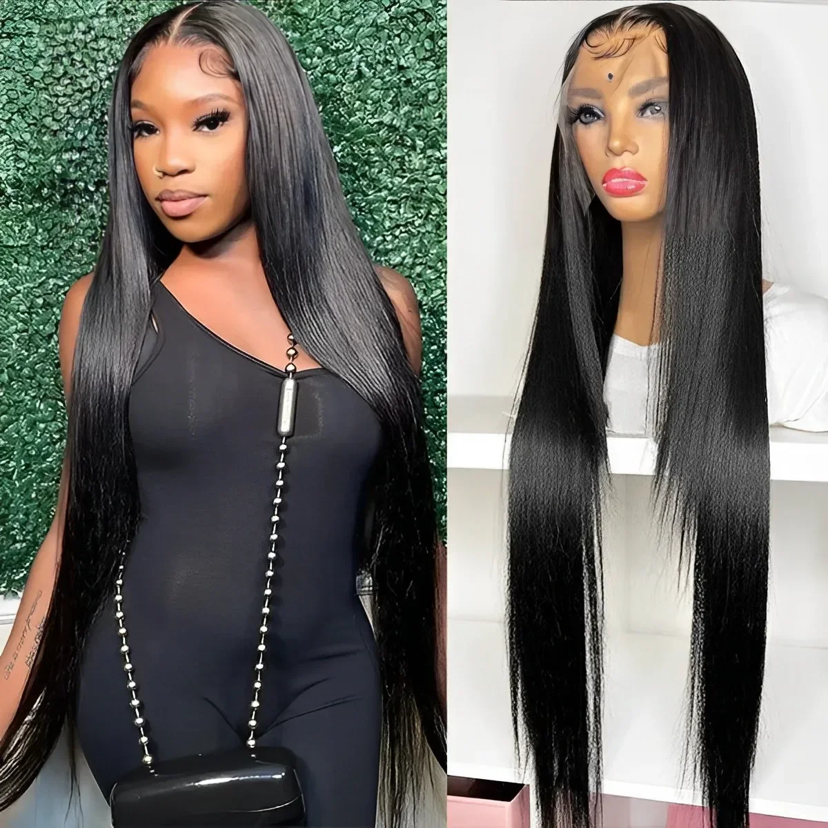 Vrvogue Real Human Hair Wig 13x6 Lace Front Wigs Human Hair 28 Inch Straight Human Hair 13x4 4x4 Wig with Baby Hair 180% Density