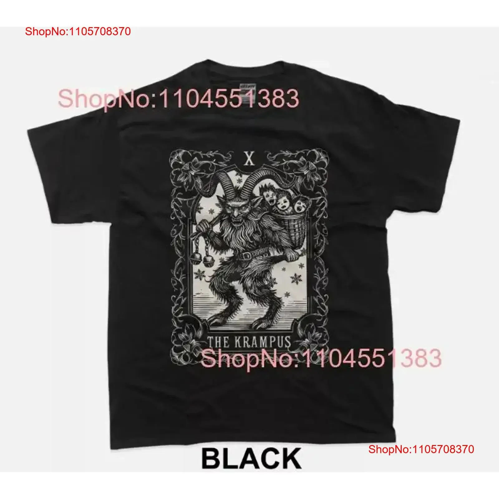 Krampus Tarot Card Design Christmas Season Evil Pajama Xmas T Shirt S 5XL vintage Washed Top For Everyday Wear Stretched