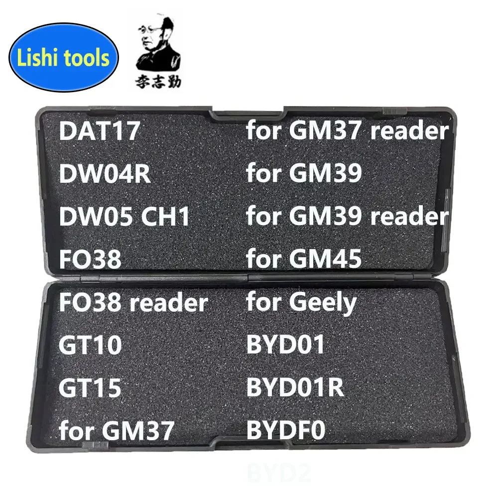 Lishi 2 in1 Tool DAT17 DW04R DW05/CH1 Fo38 GT10 GT15 for Geely GM37 GM39 GM45 BYD01 BYD01R BYDF0 BYD2 Locksmith Tool for Car Key