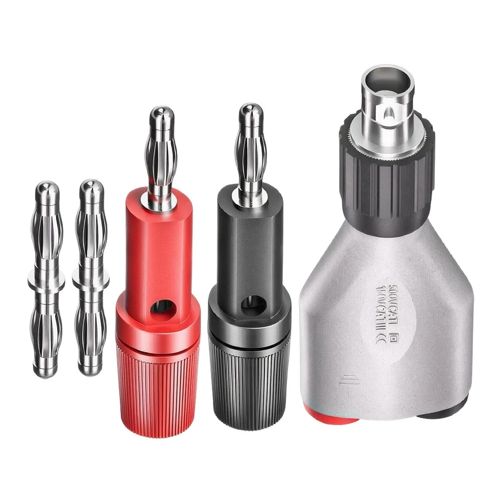 CKT022 BNC Female To Dual 4mm Banana Kit For Oscilloscope Power Supply Testing With Stackable Binding Posts Coupler