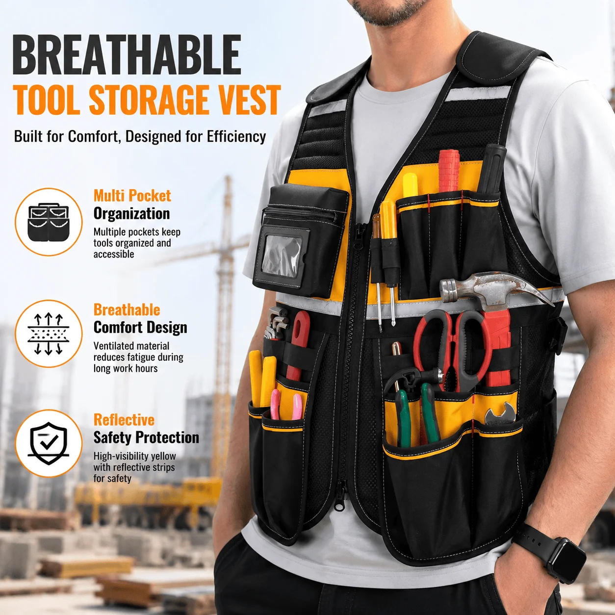 tool-vest-men-construction-work-safety-multi-pocket-reflective-adjustable-breathable-oxford-fabric-storage-mechanic-garden-diy