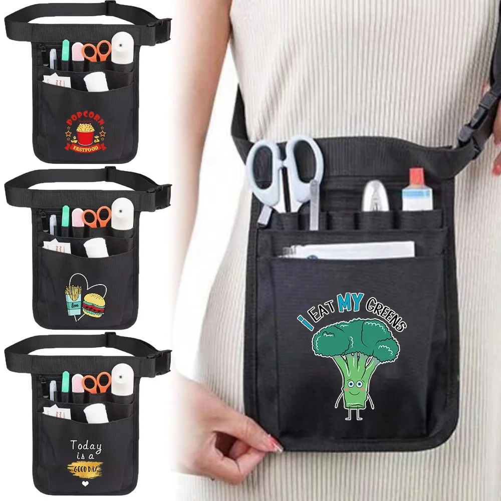 

Portable Waist Bag Workout Multifunctional Large Capacity Storage Waist Pack Food Series Work Accessories Nurse Waist Bag