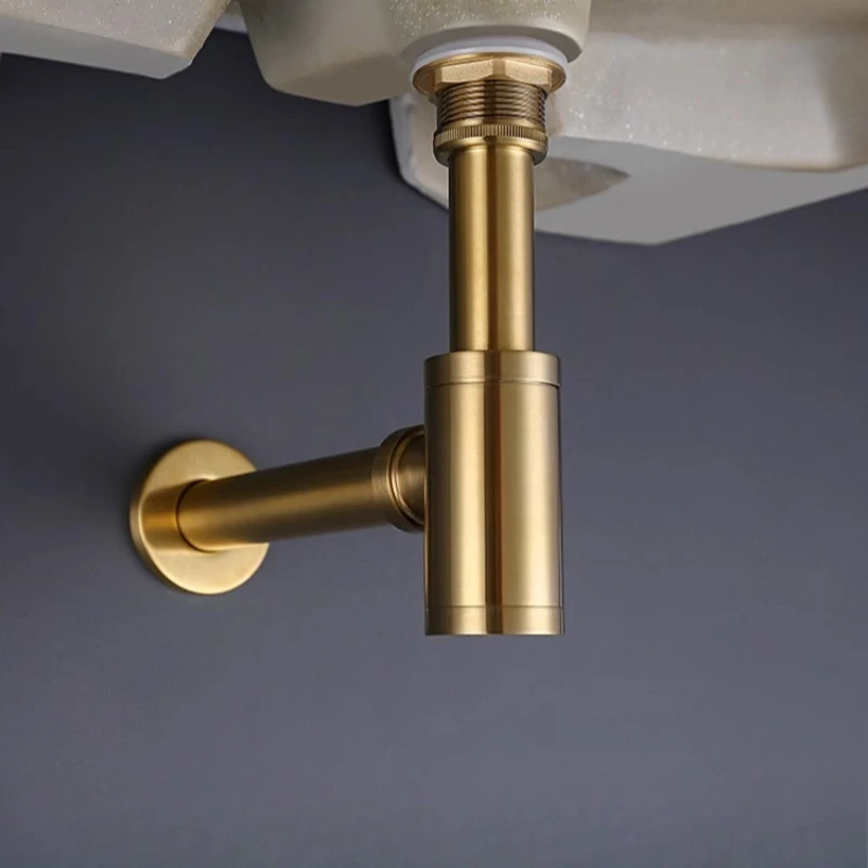 Brass Partition Toilet Basin Anti Insect and Anti Odor Bouncing Wall Drain Pipe Set
