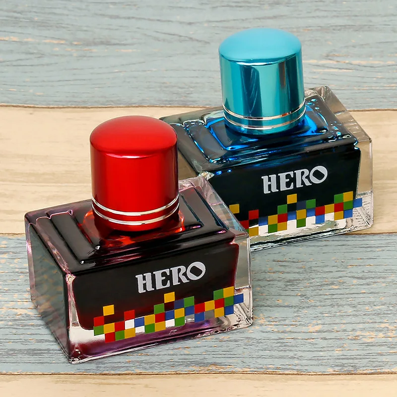 40ml Color Ink Pen Color Ink 12 Color Pigments Non Carbon Pen Water Non Clogging Hero Ink Supplement Liquid School Supplies