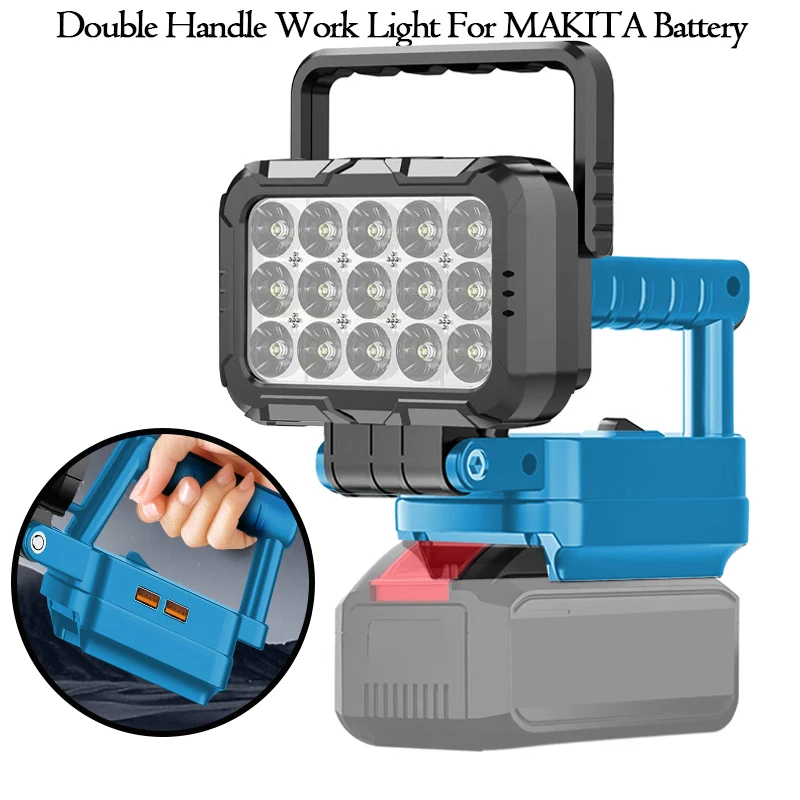 3 inch Portable LED Work Light For Makita 18V Battery With USB Port Flashlight Flood Lights Cordless Outdoor Tool Lamp BL1830