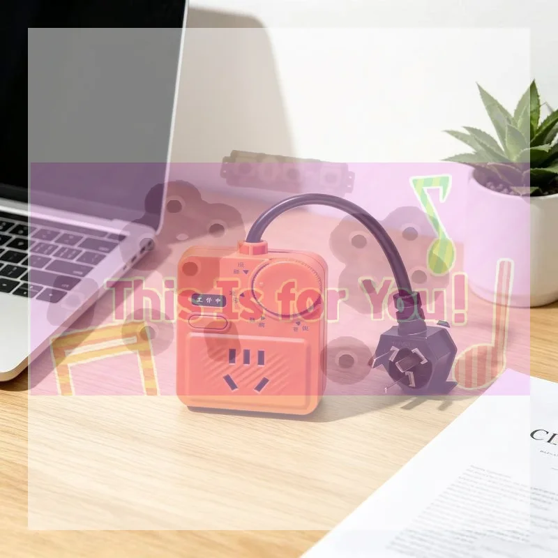 【MA】Orange Adjustable Voltage Regulator Power Socket With Control Knob Overload Protection For Home Office Dorm Use