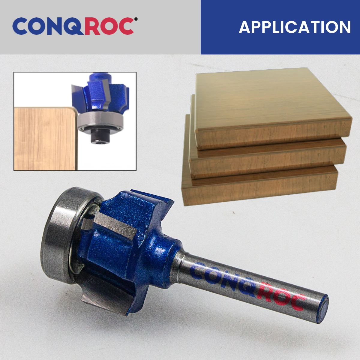 6mm Shank 4-Wing Round Over Router Bit with Top Bearing Radius 3-Option R1 |  R2 | R3 Woodworking Edge Trim Milling Cutter
