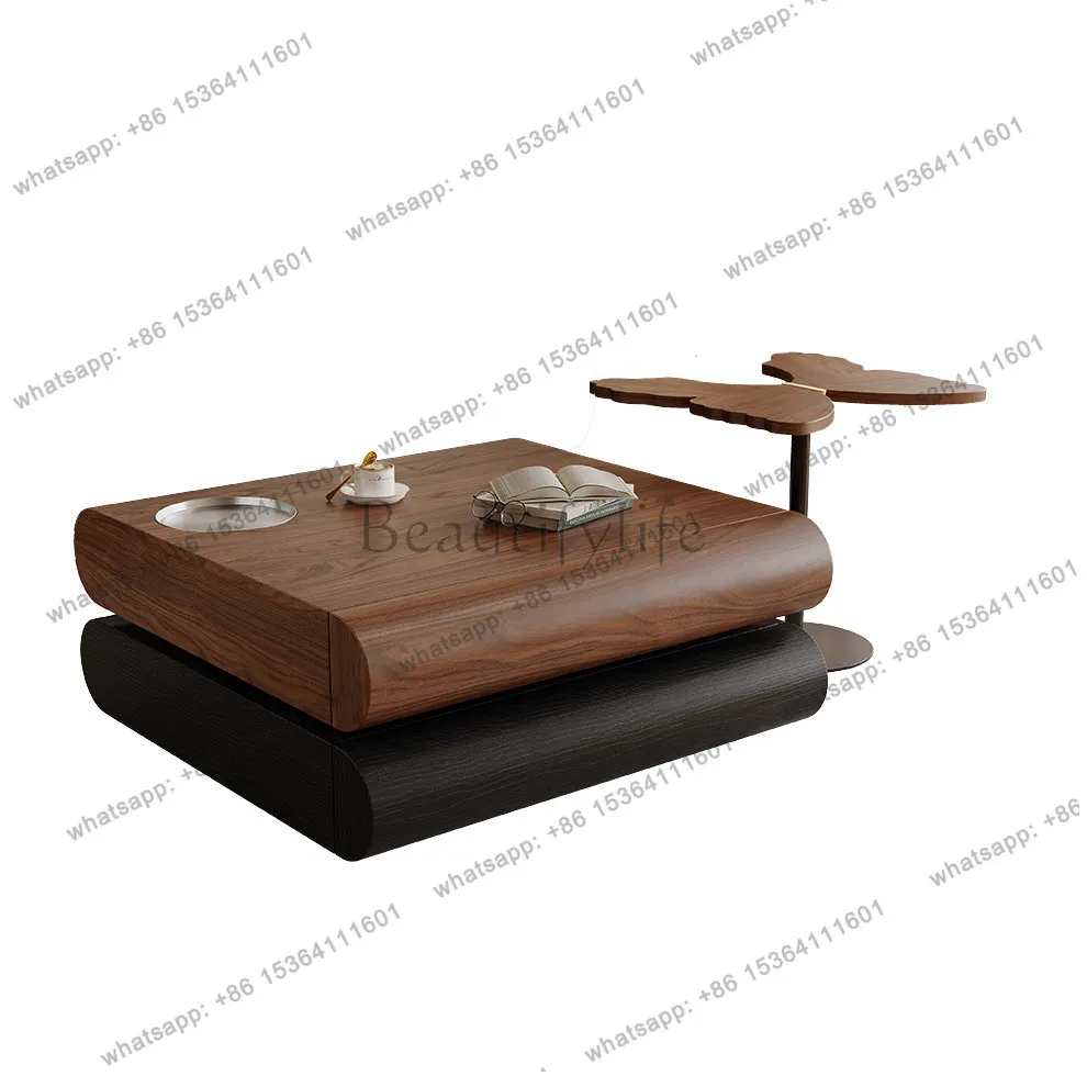 

Medieval style modern special-shaped rotating storage coffee table wabi sandy wind creative designer coffee table