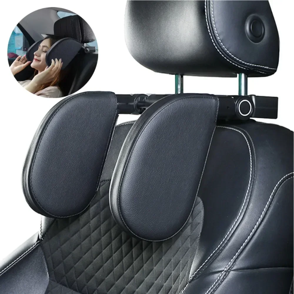 Car Neck Headrest Pillow Cushion Seat Memory Foam Pad Sleep Side Head Telescopic Support on Cervical Spine for Adults Child Zr