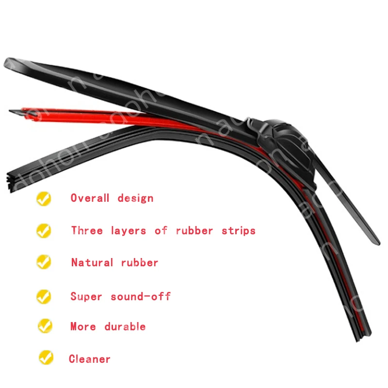 Colorful Push Button 16mm Car Windshield Wiper blades Universal Soft Double layer Rubber Frameless Bracketless 14 20\
