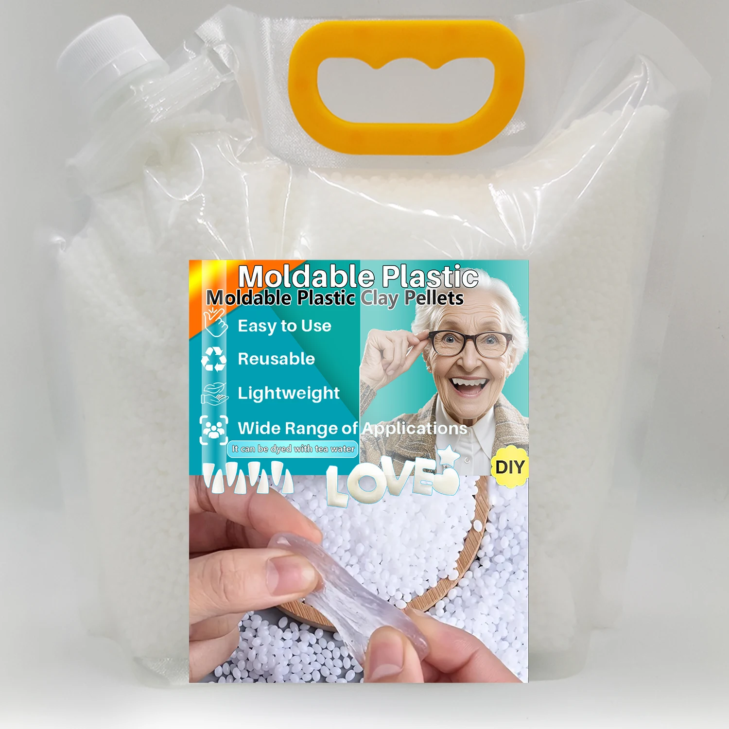 بلاستي قابل للتشكيل - ديكور أسنان مؤقت للحفلات، خرزة بلاستيكية حرارية متعددة الأشكال مصنوعات خرز ساخنة قابلة لإعادة الاستخدام، DIY r