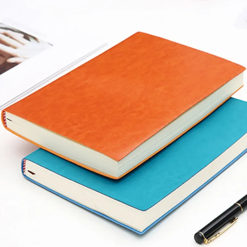 A6 A5 B5 Soft Business Leather Diary Notebook PU Travelers Journal Thicken School Office Meeting Record Notepad Handbook