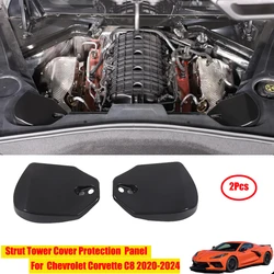 ABS Car Engine Hood Bay Rear Strut Shock Absorbing Tower Protection Panel Cover Trim For Chevrolet Corvette C8 2020-2024