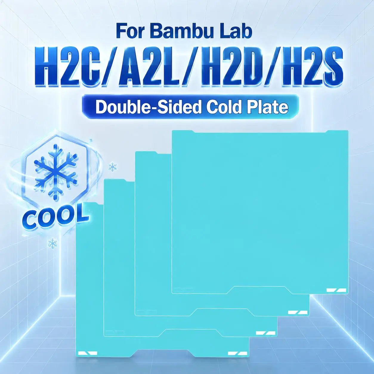 For Bambu Lab A2L H2C H2D H2S Double-Sided Cold Plate Low Temperature Glacier Build Plate Spring Steel Sheet 3D Printer Parts