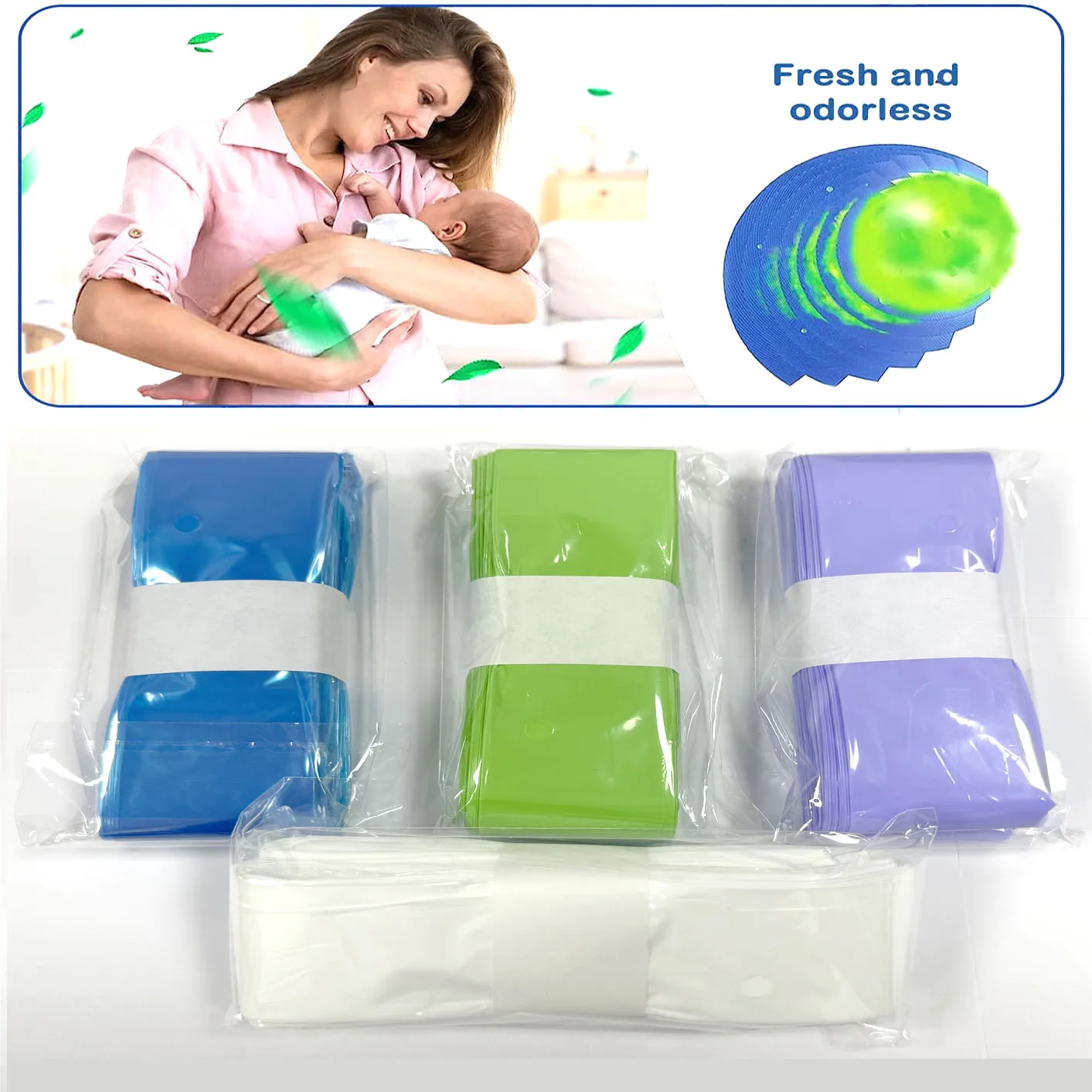 5/10 Refill Bags Baby Diaper Garbage Bags For Angelcare Trash Bucket Replacement Liners Garbage Bag For Sangenic Tommee Tippee