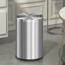 Stainless Steel Trash Can Fashionable 7L Large Size Garbage Bin with Shake Flip Lid for Home Living Room Bathroom Kitchen