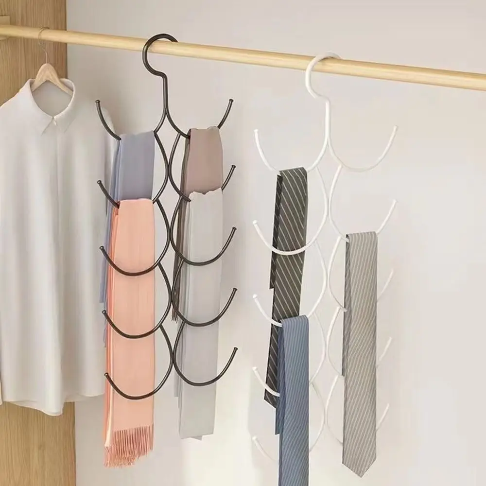 

2Pcs Metal Multi-layer Scarf Hanger Large Capacity Space Saving Belt Scarf Storage Hanger Household Belt Rack for Home