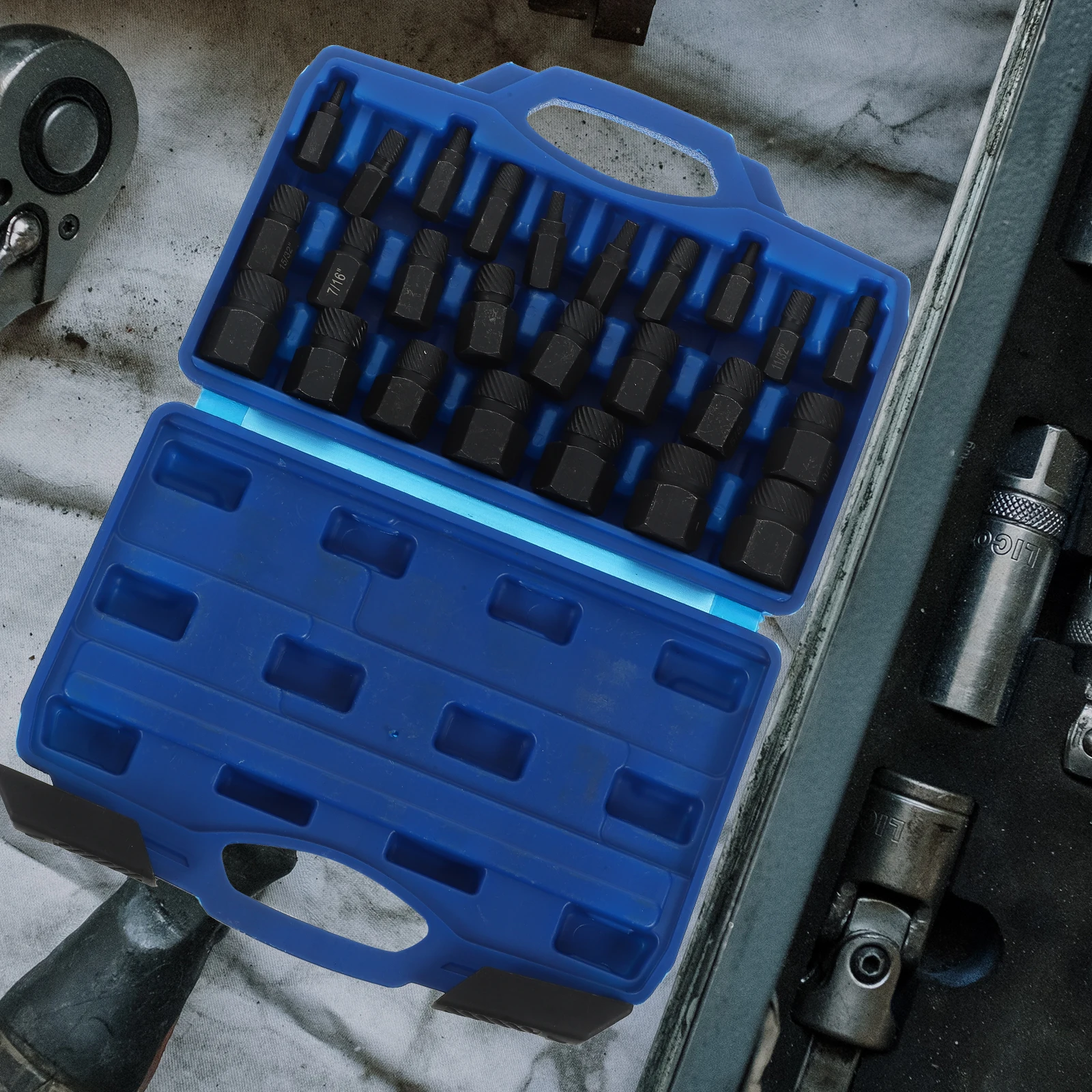 

1Set Screw Extractor Bolt Remover Kit Heavy Duty Alloy Steel Screw Removal Tool for Broken Stripped Bolt Removal Easy Use