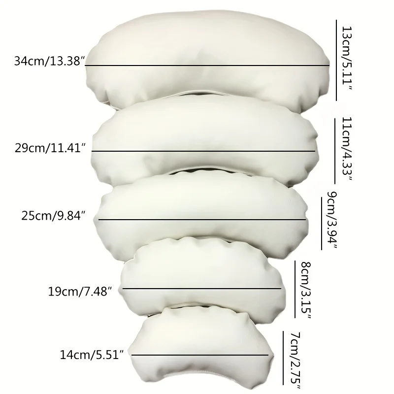 5pcs/set Newborn Photography Props Bean Pillows Crescent Auxiliary Photo Props Baby Basket Fillings Posing Pillow Photo Props