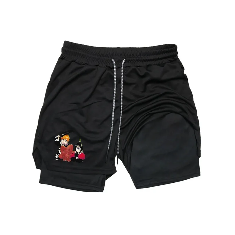 

2-in-1 Breathable Men Basketball New Shorts GYM Basketball Running Quick-Drying Shorts Bleach Print Fashion Shorts Summer Shorts