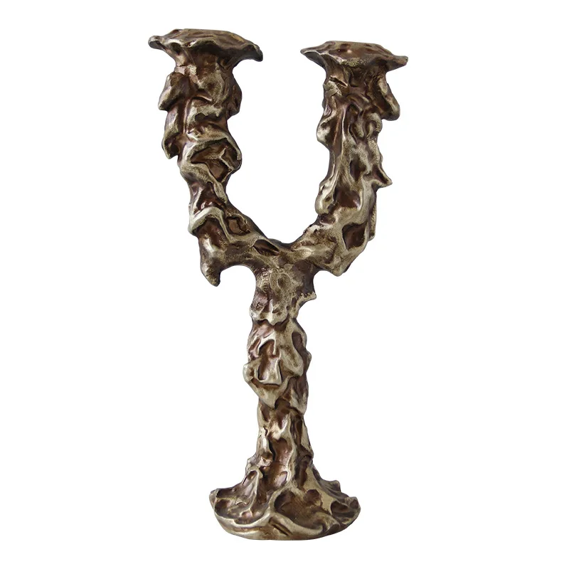 Simple modern aluminum casting curved lattice candlestick ornament