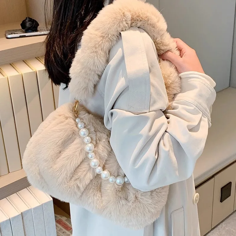 

Сумка на плечо, сумка для подмышек, плюшевые осенние и зимние женские сумки, модная сумка для мобильного телефона