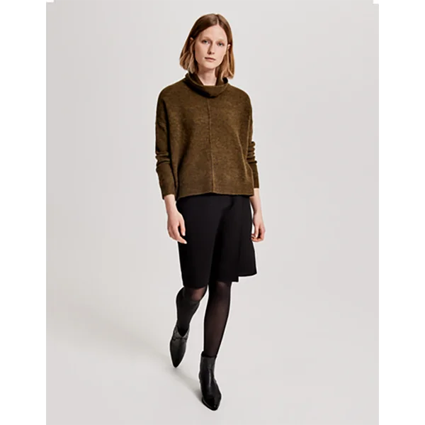 

Свободный большой размер Lazy Sle, осень-зима, новый женский свитер с высоким воротником и верблюжьими волосами, уличный Sle, обычная длина