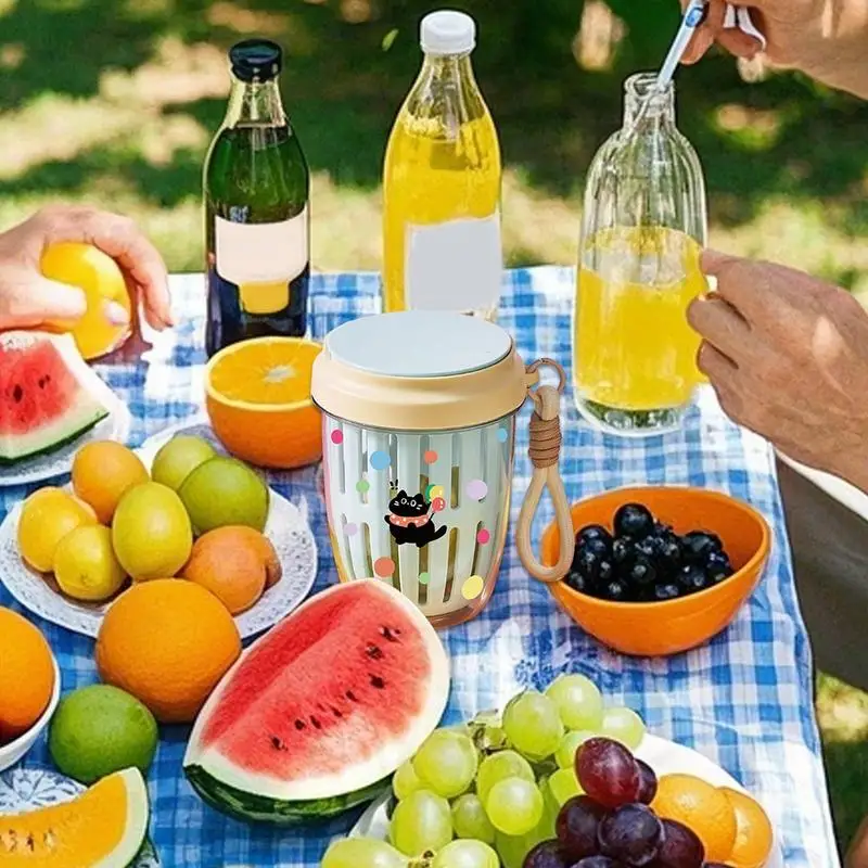 Cup Containers With Lids Breakfast Bottle Multipurpose Storage Container Reusable Food Dressing Cup Fruit Storage Bottle For