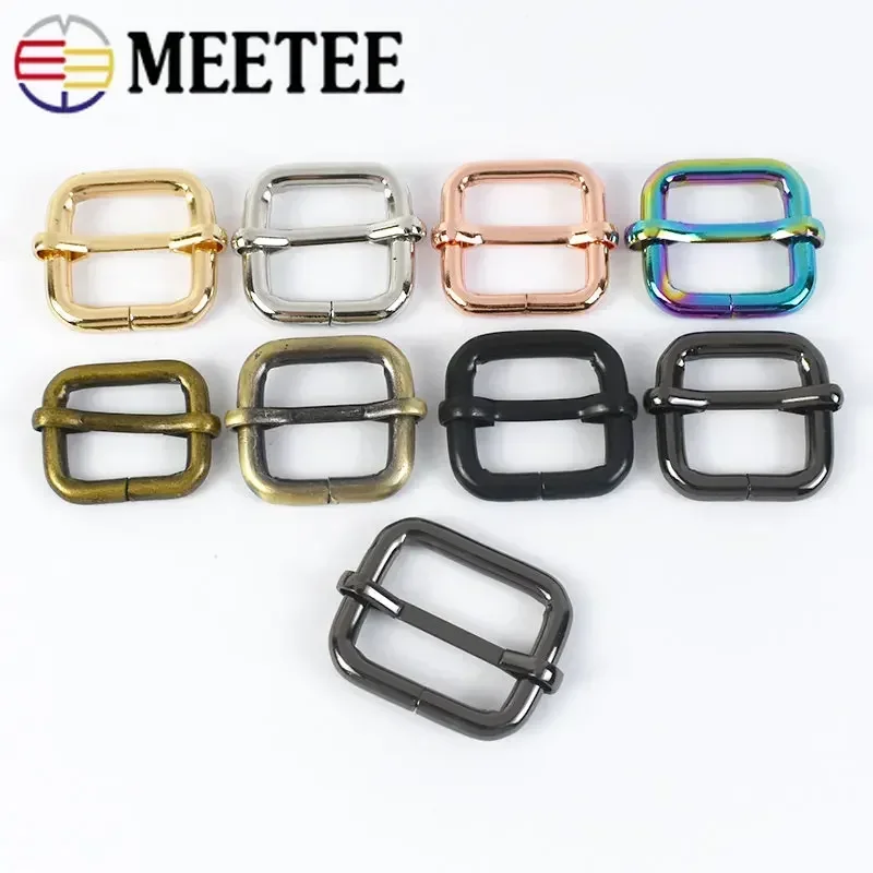 30Pcs 13-50mm Metal Strap Buckle for Bag Webbing Belt Pin Buckles Handbag Leather Tri-glides Slider Hook Adjuster Roller Clasp