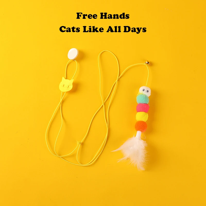 

Cat Toy Hanging Door Type Retractable Funny Stick Cat Scratching Rope Rat Caterpillar Toy Funny Cat Stick Supplies Pet Supplies