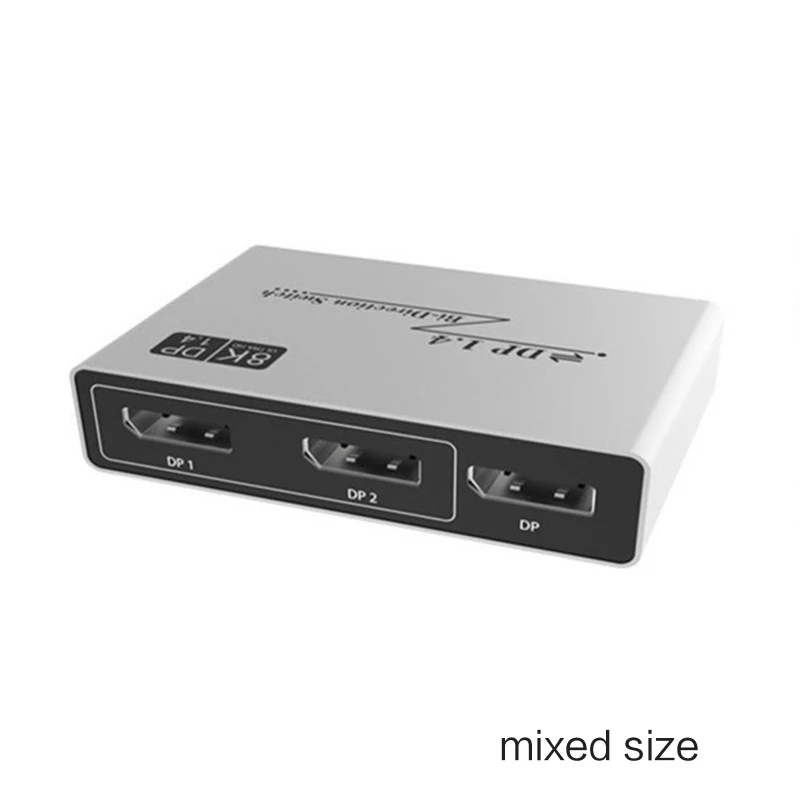 DP1.4 przełącznik dwukierunkowy DisplayPort 8K 60Hz 4K 144Hz konwerter Splitter wiele wyświetlaczy 1:2 / 2:1