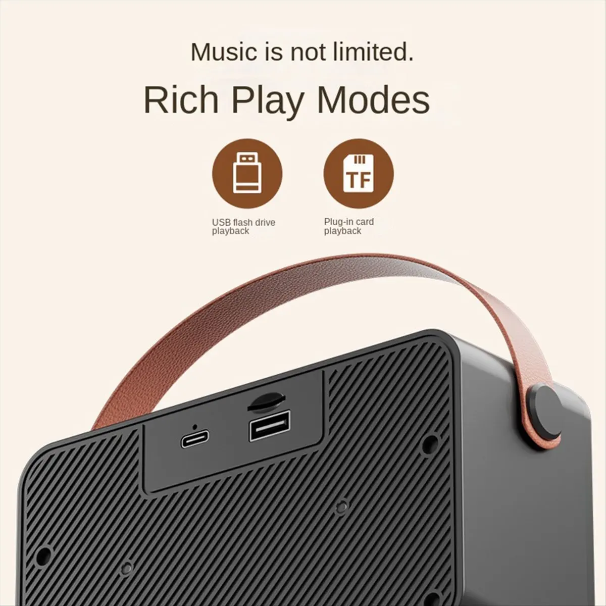 Protable Bluetooth Speaker with Lyrics Display Speaker Home Ktv Bluetooth Speaker USB Audio Subwoofer Speaker White