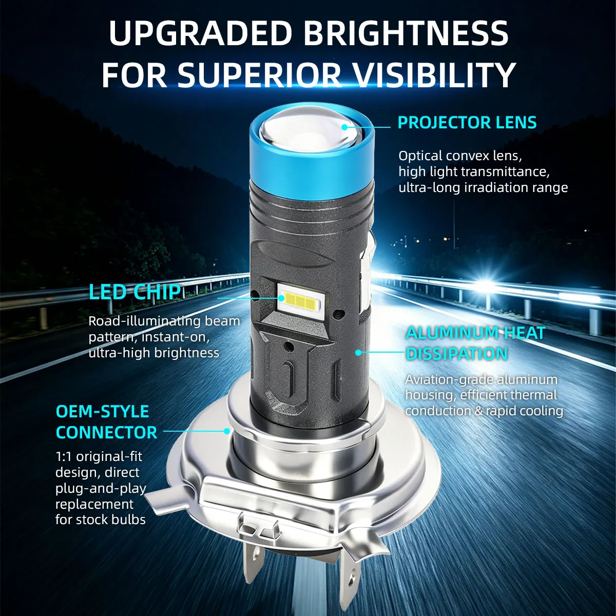H4 P15D LED Bulb Motorcycle Headlight DRL 12V CSP Dual Color White Yellow Hi Lo Beam Lens Fog Lamp for Motorcycle Accessories