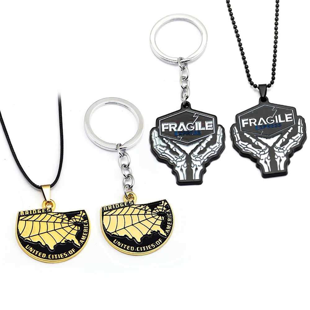 Game Death Stranding Keychain Necklace Dream Catcher Charms Alloy Gift Box Accessories Cosplay For Men Women Bag Pendant Gifts